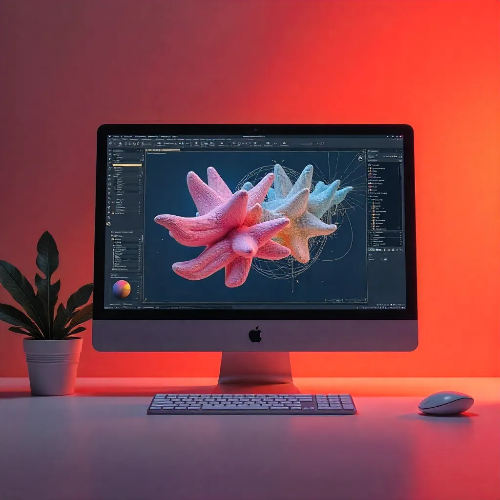 Detailed 3D character model with intricate clothing and accessories