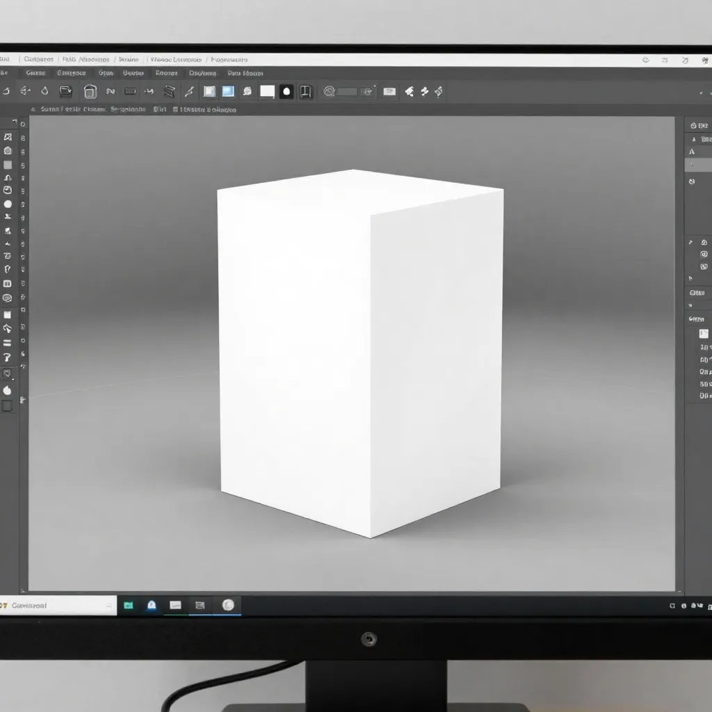 Student working on 3D modeling project with multiple software interfaces
